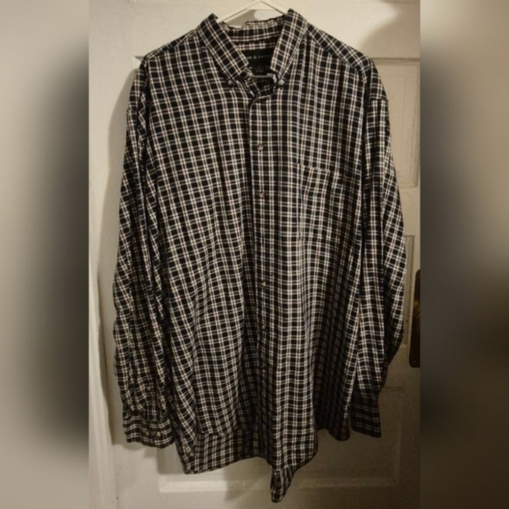 L.L. Bean Shirt Mens XL Hong Kong Button Up Blue Long Sleeve